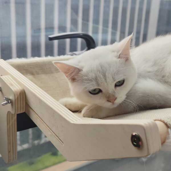 Hamaca de madera portátil para gato - Image 3
